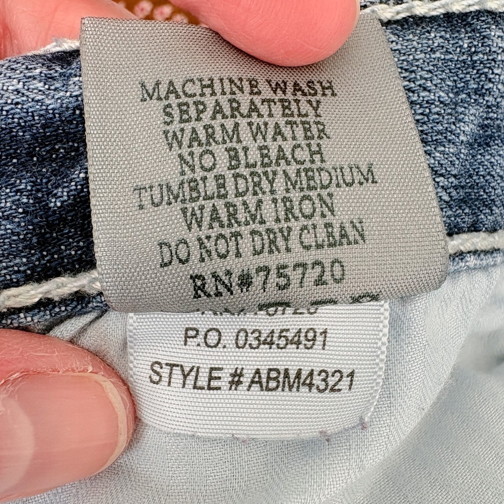 BKE Buckle‎ Tyler Straight Distressed Denim Jeans Mens 40S Blue Thick Stitch Y2K - Picture 14 of 14